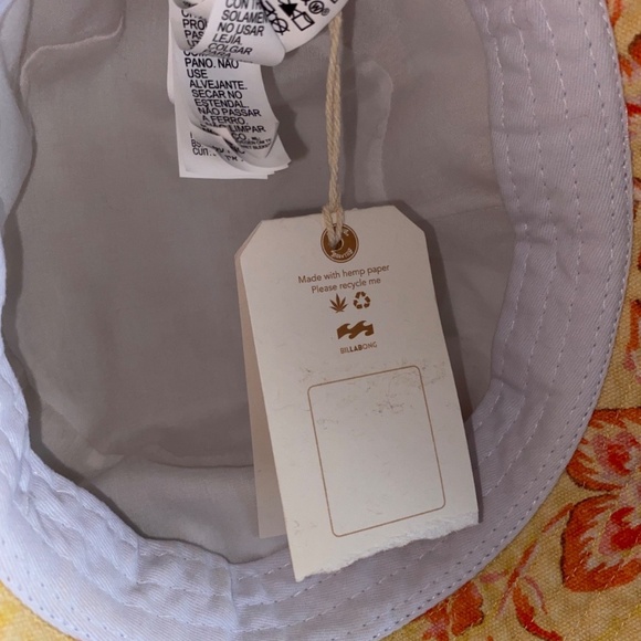 Wrangler x Billabong Orange Yellow Floral Cotton Floppy Bucket Hat Women’s - Picture 7 of 9